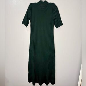 Zara Black Sheath Midi Dress 3/4 Sleeve | S